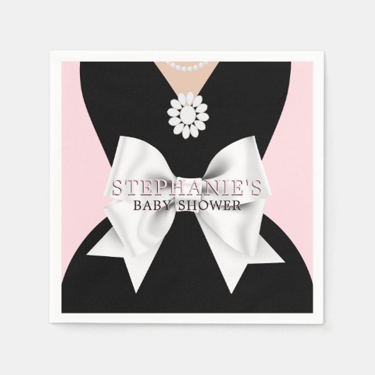グラム赤面ピンクファンシーティファニーテーマベビーシャワー スタンダードカクテルナプキン (正面)