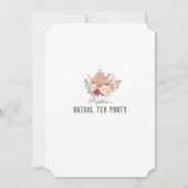 グラム赤面ピンクフローラブライダルシャワーティーパーティー 招待状 (裏面)