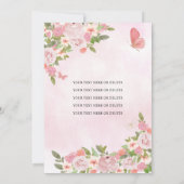 グラム赤面ピンク金ゴールドフローラプリンセスキンセアニラ 招待状 (裏面)