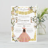 グラム赤面ホワイト金ゴールドチャロフローラキンセアニラI 招待状 (スタンド正面)