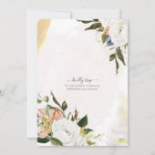 グラム赤面ホワイト金ゴールドチャロフローラキンセアニラI 招待状 (裏面)