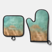 グラム金ゴールドアクアグリッツグリッター 鍋つかみ&鍋敷きセット (正面)