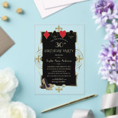 グラム金ゴールドアールデコカジノトランプのポーカー30th Birthday アクリル招待状 (インサイチュ (ウェディング))