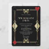 グラム金ゴールドアールデコカジノナイトニューイヤーイブパーティー 招待状 (正面)