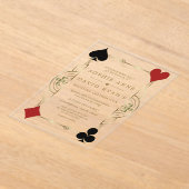 グラム金ゴールドアールデコカジノベガストランプのポーカー結婚ズ アクリル招待状 (レイダウン)