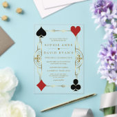 グラム金ゴールドアールデコカジノベガストランプのポーカー結婚ズ アクリル招待状 (インサイチュ (ウェディング))