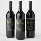 グラム金ゴールドアールデコピークス結婚ズ ワインラベル (ボトル)