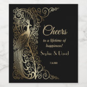 グラム金ゴールドアールデコピークス結婚ズ ワインラベル (シングルラベル)