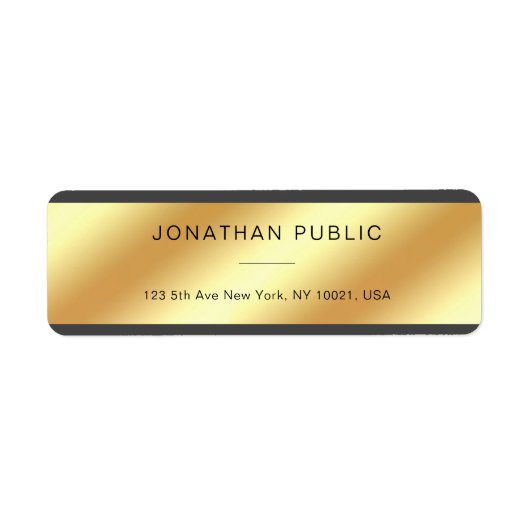 グラム金ゴールドエレガントテンプレートモダントレンディー ラベル (正面)