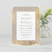 グラム金ゴールドエレガントモダングリッター結婚s 招待状 (スタンド正面)
