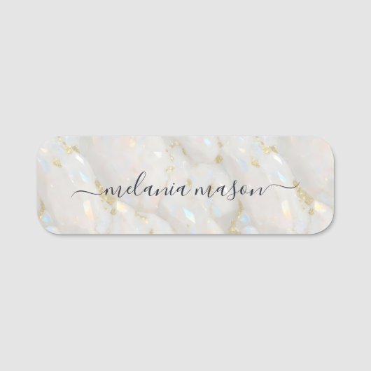 グラム金ゴールドオエレガントパルストーンジェムストーン 名札 (正面)