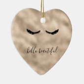 グラム金ゴールドガーリーまつげパーソナライズされた引用文 セラミックオーナメント (右)