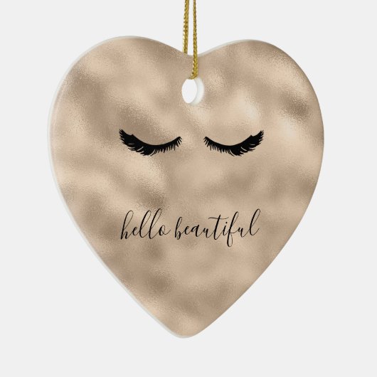 グラム金ゴールドガーリーまつげパーソナライズされた引用文 セラミックオーナメント (右)
