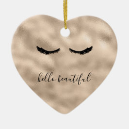 グラム金ゴールドガーリーまつげパーソナライズされた引用文 セラミックオーナメント