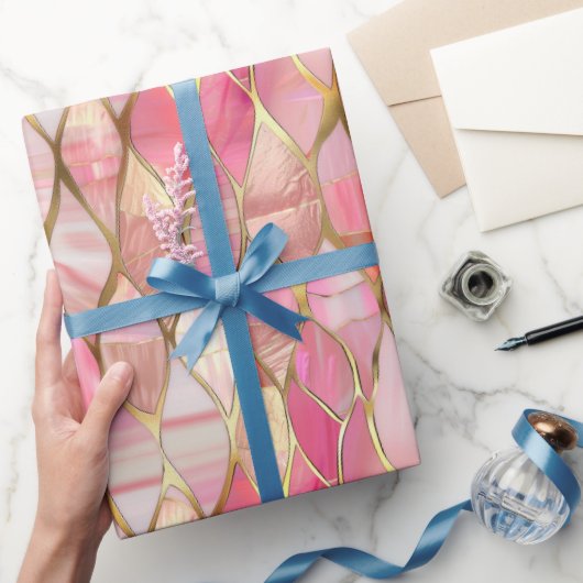 グラム金ゴールドグリジーピンク ラッピングペーパー (ギフト)