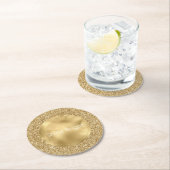 グラム金ゴールドグリッジグリッター ラウンドペーパーコースター (インサイチュ)