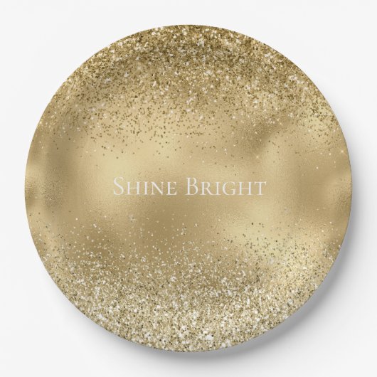 グラム金ゴールドグリッジスパークルグリッター        ペーパープレート (正面)