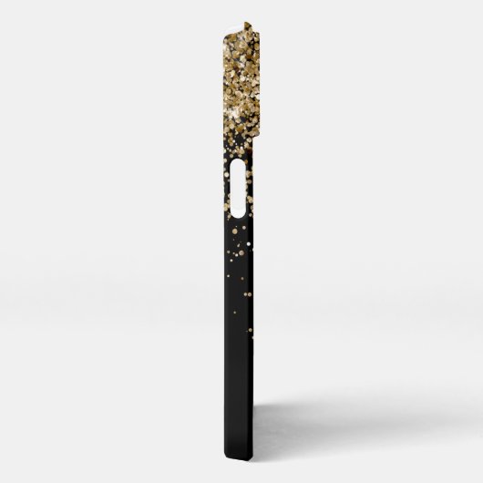 グラム金ゴールドグリッターエレガントモノグラム iPhoneケース (右側面)