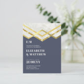 グラム金ゴールドグリッターガーリーウェディングアイントデコデザイン ポストカード (スタンド正面)