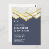 グラム金ゴールドグリッターガーリーウェディングアイントデコデザイン ポストカード (正面/裏面)