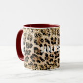 グラム金ゴールドグリッタークリームヒョウ印刷 マグカップ (正面左)