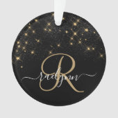 グラム金ゴールドグリッターダイヤモンドスパークルモノグラエレガントム オーナメント (正面)