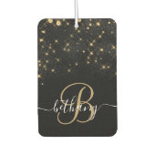 グラム金ゴールドグリッターダイヤモンドスパークルモノグラエレガントム カーエアーフレッシュナー (正面)