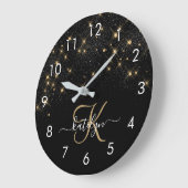 グラム金ゴールドグリッターダイヤモンドスパークルモノグラエレガントム ラウンド壁時計 (傾斜)