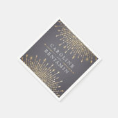 グラム金ゴールドグリッターデコヴィンテージウェディングモノグラム スタンダードカクテルナプキン (角)