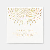 グラム金ゴールドグリッターデコヴィンテージウェディングモノグラム スタンダードカクテルナプキン (正面)