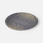 グラム金ゴールドグリッターデコヴィンテージウェディングモノグラム ペーパープレート (アングル)