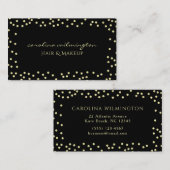 グラム金ゴールドグリッタードットオンブラックブティック エンクロージャーカード (正面/裏面)
