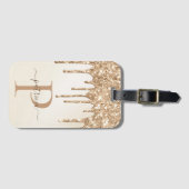 グラム金ゴールドグリッタードリップスモノグラム ラゲッジタグ (正面横)
