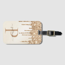 グラム金ゴールドグリッタードリップスモノグラム ラゲッジタグ