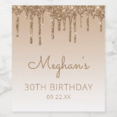 グラム金ゴールドグリッタードリップ30th誕生日パーティー ワインラベル
