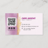 グラム金ゴールドグリッターネイルアーティストネイリストアート 名刺 (裏面)