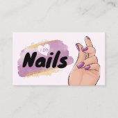 グラム金ゴールドグリッターネイルアーティストネイリストアート 名刺 (正面)