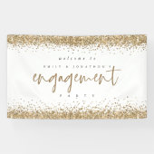 グラム金ゴールドグリッター縁どアルカム婚約パーティ 横断幕 (横)