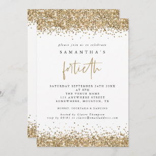 グラム金ゴールドグリッター40番パーティー 招待状
