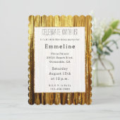 グラム金ゴールドグリッツィスパークルストライプズ 招待状 (スタンド正面)