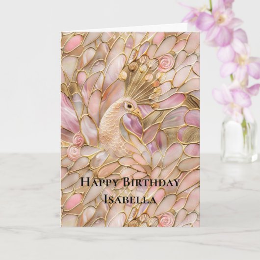 グラム金ゴールドシックピンクピーコック カード (蘭)