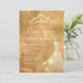 グラム金ゴールドスパークルダイヤモンドティアラドレスキンセアニェラ 招待状 (スタンド正面)