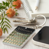 グラム金ゴールドセージハーレキンパーソナライズされた キーホルダー (正面右)