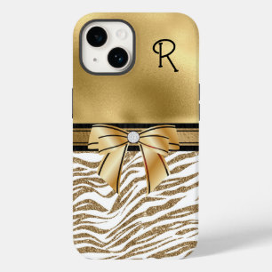 グラム金ゴールドゼブラストライプモノグラムのー Case-Mate iPhone 14ケース
