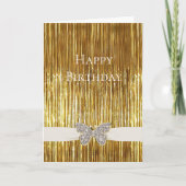 グラム金ゴールドティンセルジュエリッドバタフライ カード (正面)