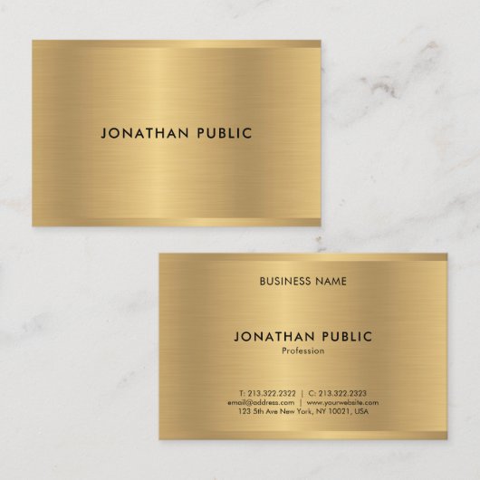 グラム金ゴールドテンプレートモダンラグジュアリ人気があるー 名刺 (正面/裏面)
