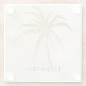 グラム金ゴールドトロピカルパームグラデーションツリー ガラスコースター (裏面)