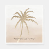 グラム金ゴールドトロピカルパームグラデーションツリー スタンダードランチョンナプキン (正面)