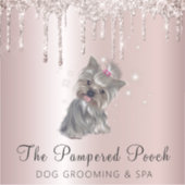 グラム金ゴールドバラグリッタードリップスドッググルーミングサービス シール (正面)