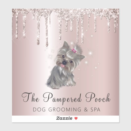 グラム金ゴールドバラグリッタードリップスドッググルーミングサービス シール (シート)